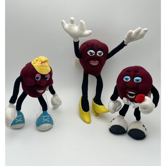 Vintage California Raisins 1988 Poseable Plush Toy Figures Applause Lot of 3 - Picture 2 of 8